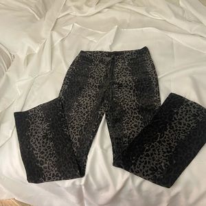 Christopher Blue animal print velvet pants, Sz 10